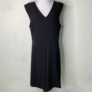 Theory Women's LBD Black Sleeveless V Neck Sheath Dress Size 12